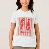 Kreeft Pop Bold Crustaceans op Snoep Stripes Tri-Blend Shirt (Voorkant)