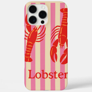 Kreeft Pop Bold Schaaldieren op Suikerstrepen iPhone 16 Pro Max Hoesje