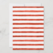 Kreeft Red Coastal Stripes Vrijgezellenfeest Kaart (Achterkant)