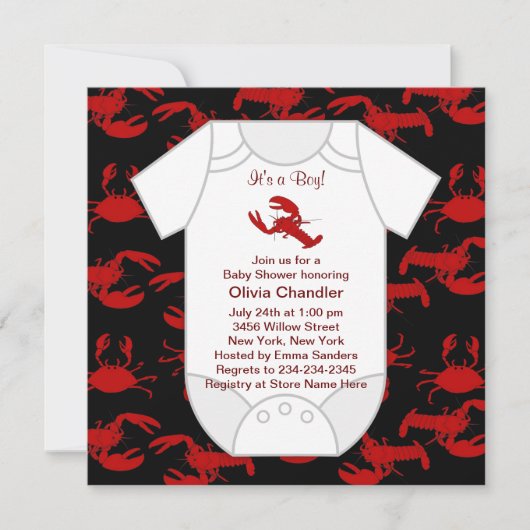 Kreeft Rivierkreeft Baby Shower Kaart (Voorkant)