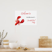 Kreeft rivierkreeft kook feest rood wit welkom poster (Keuken)