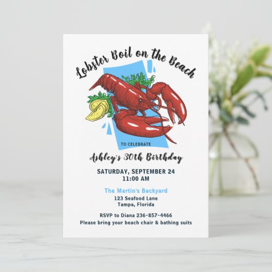 Kreeft Rivierkreeft Kook Strandfeest Kaart (Staand voorkant)