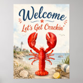 Kreeft rivierkreeft kookfeest welkom poster (Voorkant)
