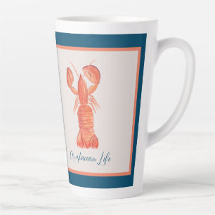 Kreeft Rivierkreeft Schaaldier Aquarel  Latte Mok