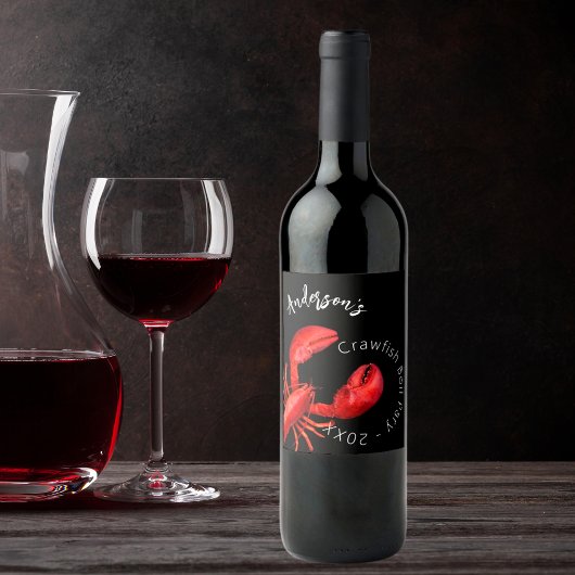 Kreeft rode zwarte langoesten kook partij naam wijn etiket