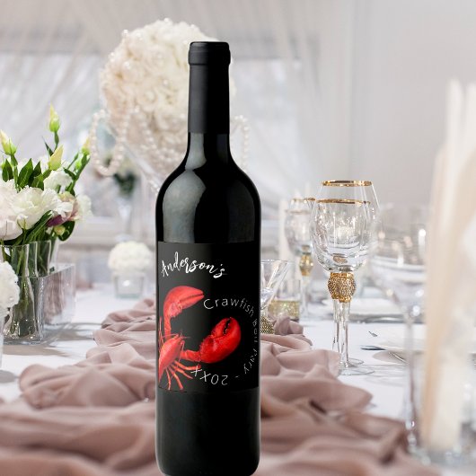 Kreeft rode zwarte langoesten kook partij naam wijn etiket