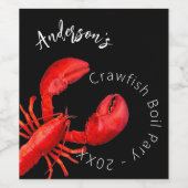 Kreeft rode zwarte langoesten kook partij naam wijn etiket (Enkel label)