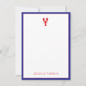 Kreeft Rood Wit Blauw NAAM Preppy Fun Notitiekaartje (Voorkant)