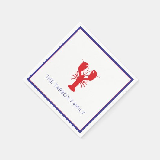 Kreeft Rood Wit Blauw NAAM Preppy Fun Servet (Hoek)