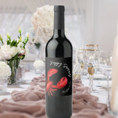 Kreeft rood zwart gelukkig zomer naam wijn etiket