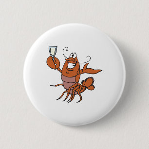 kreeft roosteren ronde button 5,7 cm