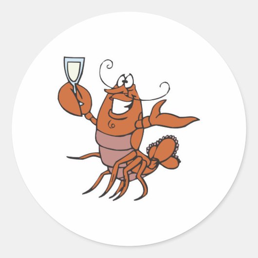 kreeft roosteren ronde sticker (Voorkant)