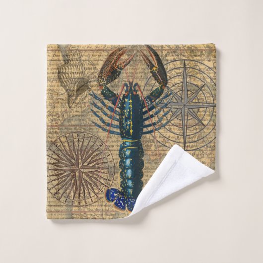 Kreeft Schelpdieren Zeevruchten Maine Classic Ocea Bad Handdoek (Wasdoekje)