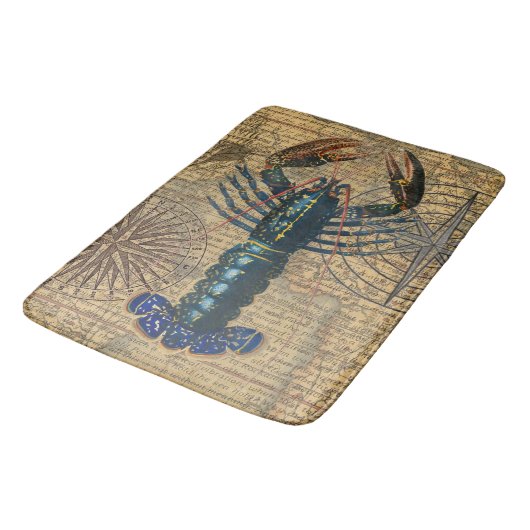 Kreeft Schelpdieren Zeevruchten Maine Classic Ocea Badmat (Gekanteld)