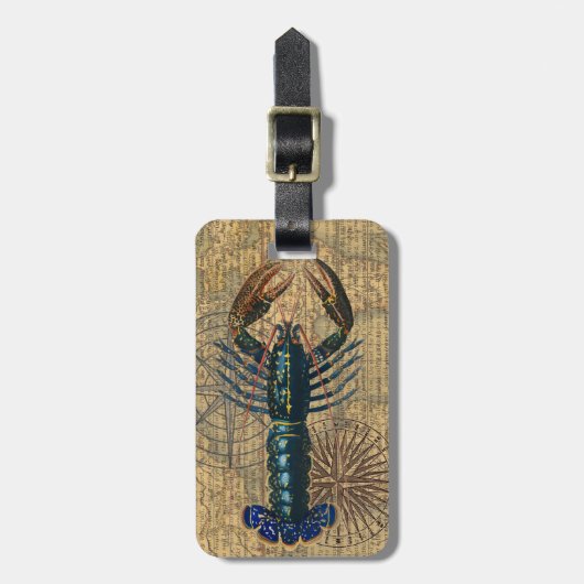 Kreeft Schelpdieren Zeevruchten Maine Classic Ocea Bagagelabel (Voorkant verticaal)