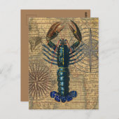 Kreeft Schelpdieren Zeevruchten Maine Classic Ocea Briefkaart (Voorkant / Achterkant)