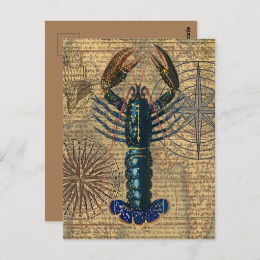 Kreeft Schelpdieren Zeevruchten Maine Classic Ocea Briefkaart (Voorkant / Achterkant)