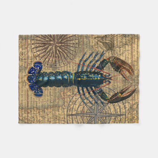 Kreeft Schelpdieren Zeevruchten Maine Classic Ocea Fleece Deken (Voorkant (Horizontaal))