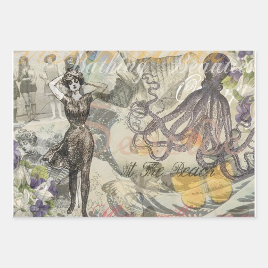 Kreeft Schelpdieren Zeevruchten Maine Classic Ocea Inpakpapier Vel (Voorkant 3)