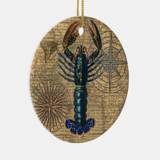 Kreeft Schelpdieren Zeevruchten Maine Classic Ocea Keramisch Ornament (Rechts)