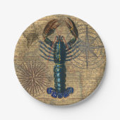 Kreeft Schelpdieren Zeevruchten Maine Classic Ocea Papieren Bordje (Voorkant)