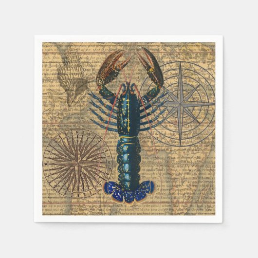 Kreeft Schelpdieren Zeevruchten Maine Classic Ocea Servet (Voorkant)