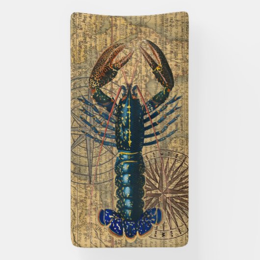 Kreeft Schelpdieren Zeevruchten Maine Classic Ocea Spandoek (Verticaal)