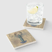 Kreeft Schelpdieren Zeevruchten Maine Classic Ocea Stenen Onderzetter (Zijkant)