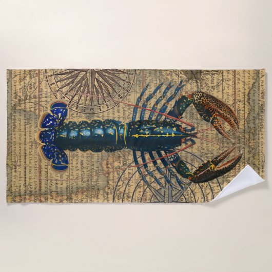 Kreeft Schelpdieren Zeevruchten Maine Classic Ocea Strandlaken (Voorkant)