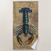 Kreeft Schelpdieren Zeevruchten Maine Classic Ocea Strandlaken (Voorkant)