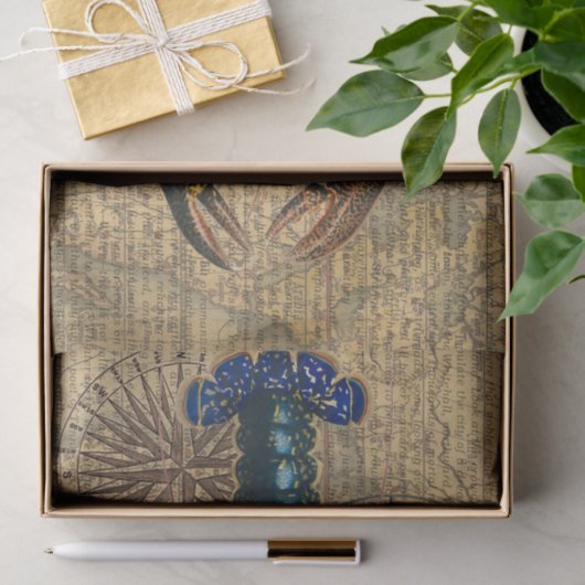 Kreeft Schelpdieren Zeevruchten Maine Classic Ocea Tissuepapier (Geschenk)