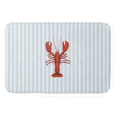 Kreeft schilderij nautisch blauw streep kust badmat (Voorkant)