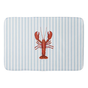 Kreeft schilderij nautisch blauw streep kust badmat