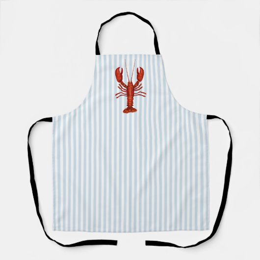 Kreeft schilderij nautisch blauw streep kust schort (Voorkant)