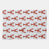 Kreeft schilderij nautisch blauw streep kust theedoek (Horizontaal)