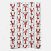 Kreeft schilderij nautisch blauw streep kust theedoek (Verticaal)