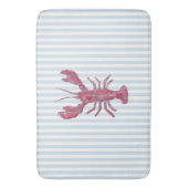 Kreeft Schilderij Nautisch Blauwe Streep Kust Badmat (Voorkant Verticaal)