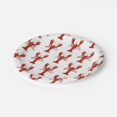 Kreeft schilderij nautisch patroon kust papieren bordje (Gekanteld)