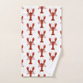 Kreeft schilderij nautische kustpatroon bad handdoek (Handdoek)