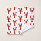 Kreeft schilderij nautische kustpatroon bad handdoek (Wasdoekje)