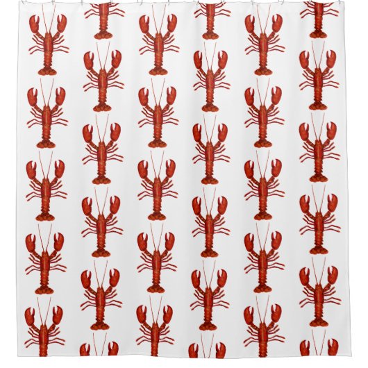 Kreeft schilderij nautische kustpatroon douchegordijn (Voorkant)