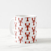 Kreeft schilderij nautische kustpatroon koffiemok (Voorkant links)