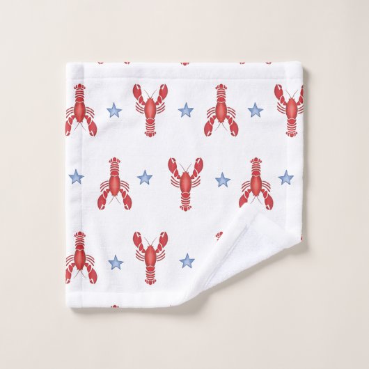 kreeft shacking up preppy kust bad handdoek (Wasdoekje)