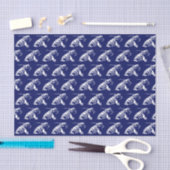 Kreeft Silhouet #1 Tekening Wit Blauw Achtergrond Tissuepapier (Craft)