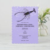 Kreeft snoer lichten vis schaal lila rivierkreeft kaart (Staand voorkant)