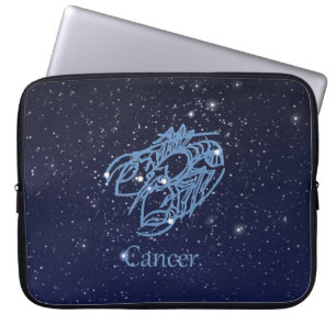 Kreeft sterrenbeeld en sterrenbeeld met sterren laptop sleeve