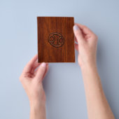 Kreeft Sterrenbeeld Symbool op Mahonie Hout Stijl Flyer (Hand)