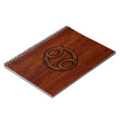 Kreeft Sterrenbeeld Symbool op Mahonie Stijl Decor Notitieboek (Linkerzijde)