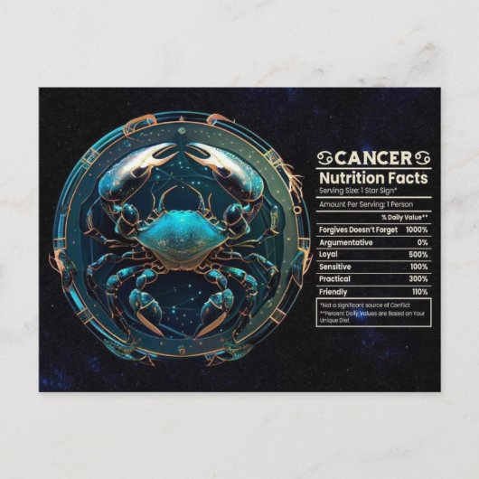 Kreeft Sterrenbeeld Verjaardagsansichtkaart Briefkaart (Voorkant)