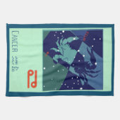 Kreeft sterrenbeeld Vintage Zodiac Astrologie Theedoek (Horizontaal)